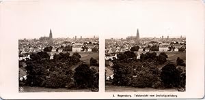 Allemagne, Regensburg, vue générale, Vintage print, ca.1900, Stéréo