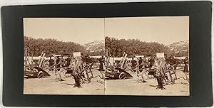 Exposition de machinerie au Concours Agricole, Vintage print, ca.1890, Stéréo