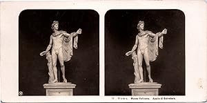Italie, Musée du Vatican, Sculpture Apollo Belvedere par Giovanni Angelo Montorsoli, Vintage prin...