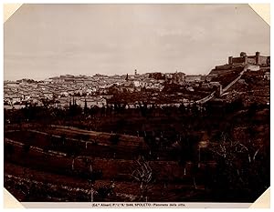 Italie, Spoleto, Panorama della città, Ed. Alinari