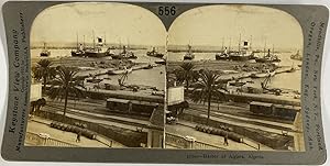 Keystone, Algeria, stereo, Harbor of Algiers, ca.1900