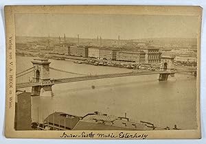 Heck, Hungary, Budapest, Chain Bridge and Esterhazy Museum, albumen print, ca.1880