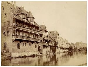 Allemagne, Nürnberg, alte hause an der Pegnitz