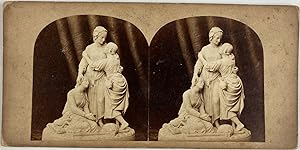 Sculpture de Naomi et ses Belles-filles, Vintage albumen print, ca.1860, Stéréo