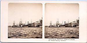 Russie, Vyborg (Viipuri), le Port, Vintage print, ca.1900, Stéréo