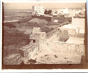 Maroc, Mogador (Essaouira), Vue des la ville et ses remparts, Vintage citrate print, 1915