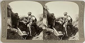 France, Croisilles, WWI, Capture of a German machine-gunner, stereo, ca.1915