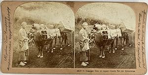 B.L. Singley, Japan, A Baggage Man, Ready for the Mountains, stereo, 1901