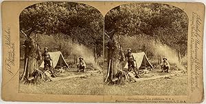 Jarvis, USA, Our Camp near Lake Abundance, stereo, ca.1900