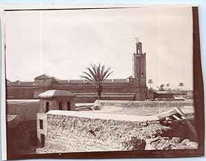 Maroc, Marrakech, vue générale, Vintage citrate print, 1916
