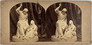 Sculpture du Christ et Marie, Vintage albumen print, ca.1860, Stéréo