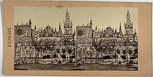 Espagne, Cathédrale de Séville, Vintage albumen print, ca.1870, Stéréo