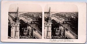 Paris, Notre Dame, vue depuis une des tours, Vintage print, ca.1900, Stéréo