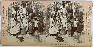 B.L. Singley, Ceylan, stereo, Native Women Making Rice, 1901