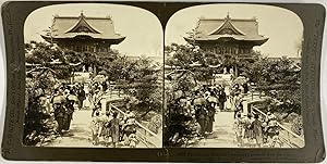 White, Japan, Tokyo, Kameido Temple, stereo, 1906