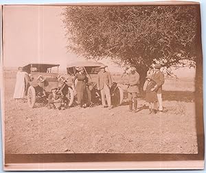 Maroc, Souk El Arbaa, Visiteurs en voiture, Vintage citrate print, 1916