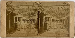 Tunisie, Tunis, Scène de rue, Vintage albumen print, ca.1870, Stéréo