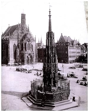 Deutschland, Nürnberg, Schöner Brunnen mit Frauenkirche