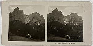 Italie, Tyrol, Dolomites, Chalet de ski, Vintage silver print, ca.1900, Stéréo