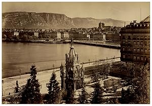 Suisse, Genève, Monument Brunswick et le Grand Hôtel de la Paix