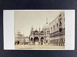 Naya, Italie, Venise, Palais des Doges et Basilique, vintage CDV albumen print