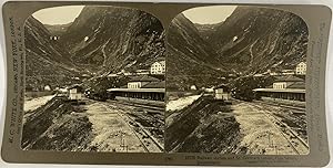 White, Switzerland, Goschenen, St. Gotthard Tunnel, stereo, 1907