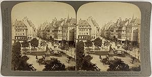 Underwood, France, Strasbourg, Gutenberg-Platz, stereo, 1902