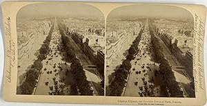 Bert Underwood, France, Paris, Champs Elysées, stereo, 1894