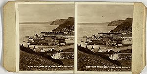 Mc Neille, England, Bridport, West Bay from Golf Links, stereo, ca.1900