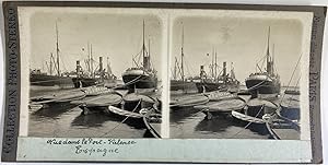 Espagne, Valence, le Port, Vintage silver print, ca.1900, Stéréo