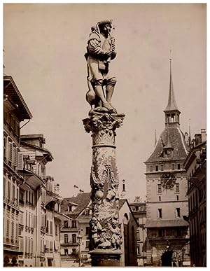 Suisse, Berne,Fontaine sur la Rue de l'Hôpital, Photo. G. Sommer