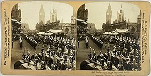 White, England, London, stereo, Procession leaving Westminster Abbey, 1900