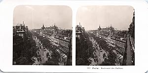 Paris, Boulevard des Italiens, vue générale, Vintage print, ca.1900, Stéréo