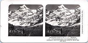 Inde, Himalaya, Kumaon, Sommets des Himalayas, Vintage print, ca.1900, Stéréo
