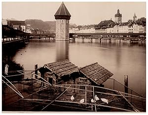 Suisse, Luzern, Kapellbrücke und Wasserthurm, Photo. G. Sommer