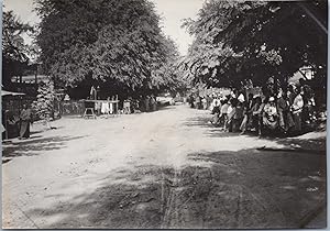 Burma, Burmese Village, Street Scene, vintage silver print, ca.1910