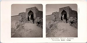 Turkestan russe, Bukhara, Forteresse, Vintage print, ca.1900, Stéréo