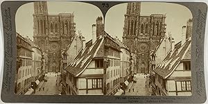 Underwood, France, Strasbourg, stereo, Façade de la cathédrale, ca.1900