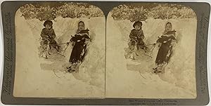 Underwood, USA, stereo, Children playing in Winter, 1902