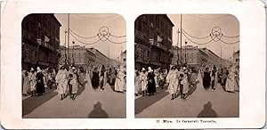 France, Nice, le Carnaval, Travestis, Vintage print, ca.1900, Stéréo