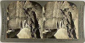 Singley, Switzerland, Meiringen, Gorge of the Aare, stereo, 1900