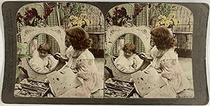 Strohmeyer & Wyman, Genre Scene, Nelly's First Painting, stereo, 1897