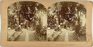 Kilburn, Barbados, Cemetery, stereo, ca.1900