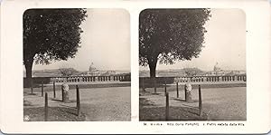 Italie, Rome, Villa Doria Pamphilj avec vue sur la Basilique Saint-Pierre, Vintage print, ca.1900...