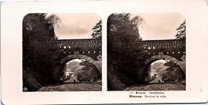 Russie, Moscou, Pont derrière la ville, Vintage print, ca.1900, Stéréo