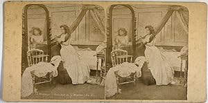 Belgique, Scène de genre, Le Mariage. Coucher de la Mariée 4, circa 1890, Stéréo