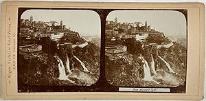 Italie, Tivoli, Vue panoramique, Vintage print, circa 1890, Stéréo