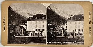 France, Chamonix-Mont-Blanc, Vue du Mont-Blanc, Vintage print, circa 1880, Stéréo