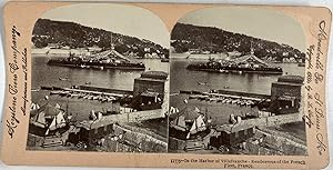 France, Villefranche, Vue du port de Villefranche, Vintage print, circa 1890, Stéréo