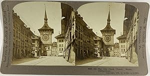 Griffith, Switzerland, The Old Clock Tower, stereo, 1905